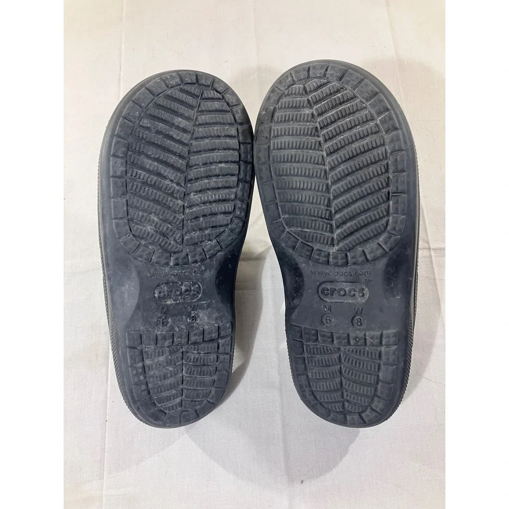 Crocs Classic Two Strap Slides Black M 6‎ W 8 Comfort Sandals Unisex
